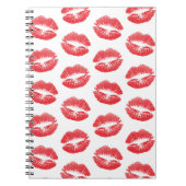 Rode lippen, patroon van lippen, rode lippenstift, notitieboek (Voorkant)