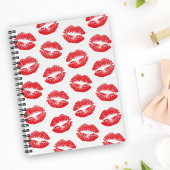 Rode lippen, patroon van lippen, rode lippenstift, planner