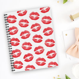 Rode lippen, patroon van lippen, rode lippenstift, planner