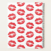 Rode lippen, patroon van lippen, rode lippenstift, planner (Achterkant)