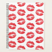 Rode lippen, patroon van lippen, rode lippenstift, planner (Voorkant)