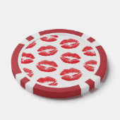 Rode lippen, patroon van lippen, rode lippenstift, poker chips (Enkel)