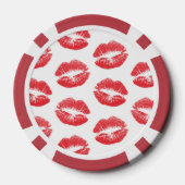 Rode lippen, patroon van lippen, rode lippenstift, poker chips (Achterkant)