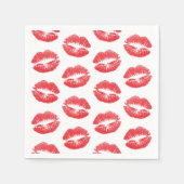 Rode lippen, patroon van lippen, rode lippenstift, servet (Voorkant)