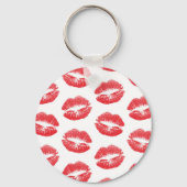 Rode lippen, patroon van lippen, rode lippenstift, sleutelhanger (Voorkant)