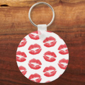 Rode lippen, patroon van lippen, rode lippenstift, sleutelhanger (Voorkant)