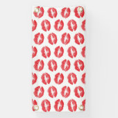 Rode lippen, patroon van lippen, rode lippenstift, spandoek (Verticaal)