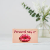 Rode lippen Permanente make-up artist wenkbrauwen  Visitekaartje (Staand voorkant)