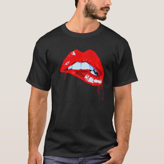 Rode Lippen Pop Art Paint T-shirt (Voorkant)
