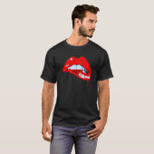 Rode Lippen Pop Art Paint T-shirt (Voorkant volledig)