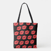 Rode Lippen Pop Cultuur Tote Bag (Achterkant)
