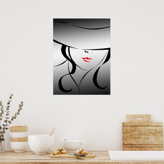Rode lippen poster (Keuken)