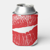  rode lippen print illustratie blikjeskoeler (Blikje Voorkant)