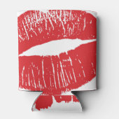  rode lippen print illustratie blikjeskoeler (Achterkant)