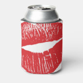  rode lippen print illustratie blikjeskoeler (Blikje Achterkant)