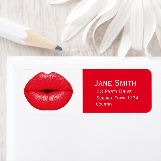 Rode Lippen punk lippenstift pop kunst Etiket (Insitu)