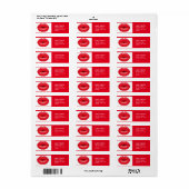 Rode Lippen punk lippenstift pop kunst Etiket (Full Sheet)