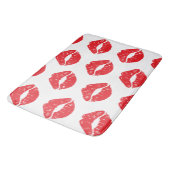 Rode lippen, rode lippenstift, kus, patroon van li badmat (Gekanteld)