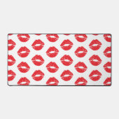 Rode lippen, rode lippenstift, kus, patroon van li bureaumat (Voorkant)
