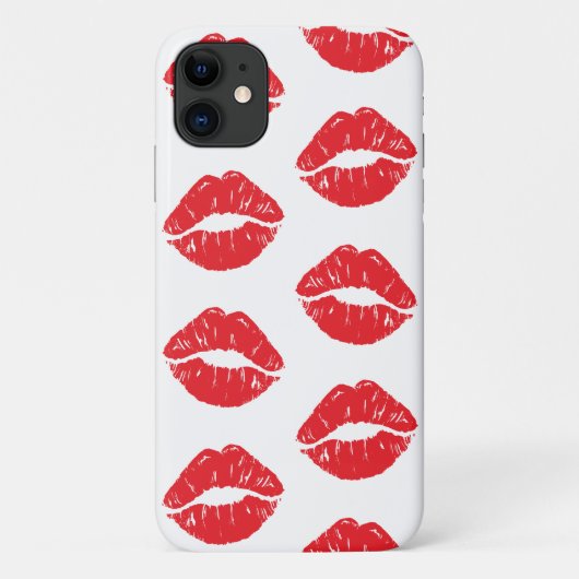 Rode lippen, rode lippenstift, kus, patroon van li Case-Mate iPhone case (Achterkant)