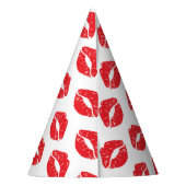Rode lippen, rode lippenstift, kus, patroon van li feesthoedjes (Achterkant)
