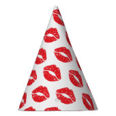 Rode lippen, rode lippenstift, kus, patroon van li feesthoedjes (Rechts)