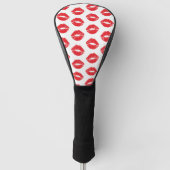 Rode lippen, rode lippenstift, kus, patroon van li golfheadcover (Voorkant)