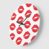 Rode lippen, rode lippenstift, kus, patroon van li grote klok (Hoek)