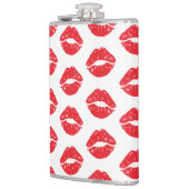 Rode lippen, rode lippenstift, kus, patroon van li heupfles (Links)