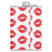 Rode lippen, rode lippenstift, kus, patroon van li heupfles (Achterkant)