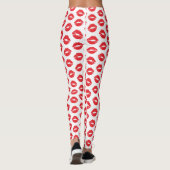 Rode lippen, rode lippenstift, kus, patroon van li leggings (Achterkant)