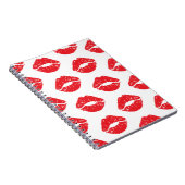 Rode lippen, rode lippenstift, kus, patroon van li notitieboek (Rechterzijde)