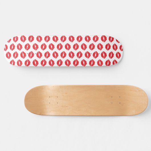 Rode lippen, rode lippenstift, kus, patroon van li persoonlijk skateboard (Horizontaal)