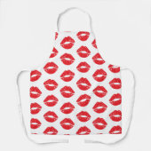 Rode lippen, rode lippenstift, kus, patroon van li schort (Voorkant)