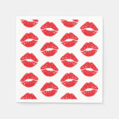 Rode lippen, rode lippenstift, kus, patroon van li servet (Voorkant)