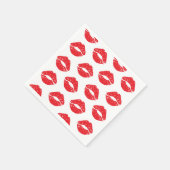 Rode lippen, rode lippenstift, kus, patroon van li servet (Hoek)