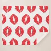 Rode lippen, rode lippenstift, kus, patroon van li sherpa deken (Voorkant (horizontaal))