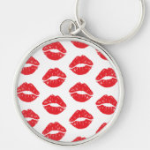 Rode lippen, rode lippenstift, kus, patroon van li sleutelhanger (Voorkant)