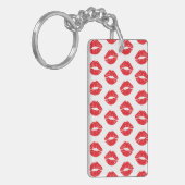 Rode lippen, rode lippenstift, kus, patroon van li sleutelhanger (Voorkant Links)