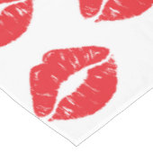 Rode lippen, rode lippenstift, kus, patroon van li tafelkleed (Gekanteld)