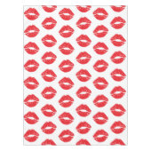 Rode lippen, rode lippenstift, kus, patroon van li tafelkleed (Voorkant)