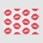 Rode lippen, rode lippenstift, kus, patroon van li tissuepapier (Voorkant)