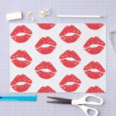 Rode lippen, rode lippenstift, kus, patroon van li tissuepapier (Craft)
