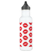 Rode lippen, rode lippenstift, kus, patroon van li waterfles (Rechts)