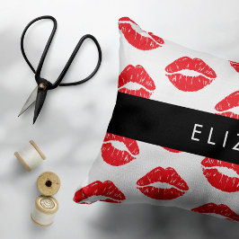 rode lippen, rode lippenstift, lippatroon, Jouw na Accent Kussen