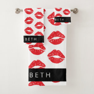rode lippen, rode lippenstift, lippatroon, Jouw na Bad Handdoek