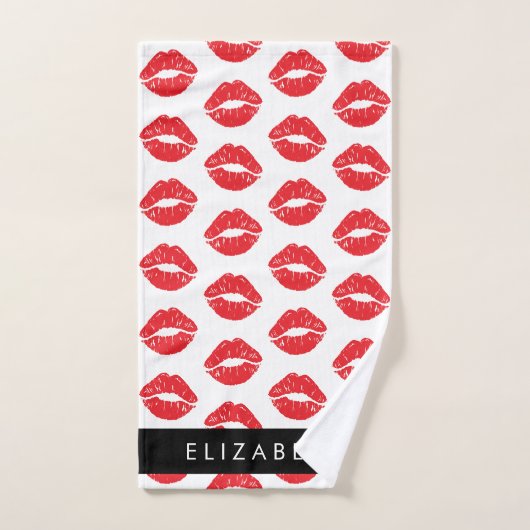 rode lippen, rode lippenstift, lippatroon, Jouw na Bad Handdoek (Handdoek)