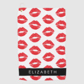 rode lippen, rode lippenstift, lippatroon, Jouw na Golfhanddoek (Voorkant)