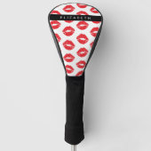rode lippen, rode lippenstift, lippatroon, Jouw na Golfheadcover (Voorkant)