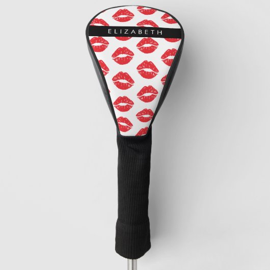 rode lippen, rode lippenstift, lippatroon, Jouw na Golfheadcover (Voorkant)